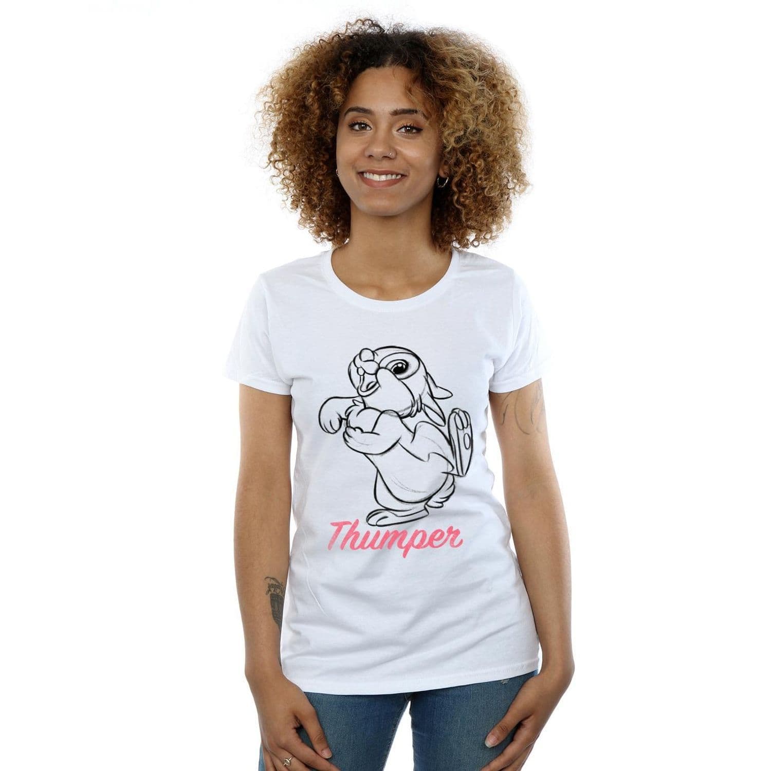 Bambi Thumper Line Drawing Cotton T Shirt