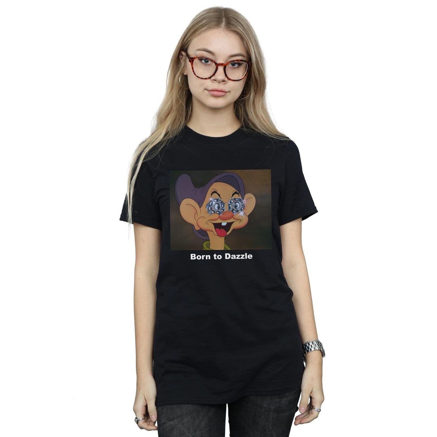 Dopey Born To Dazzle Cotton Boyfriend T Shirt