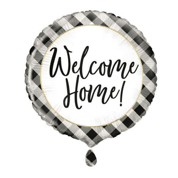 Gingham Welcome Home Foil Balloon