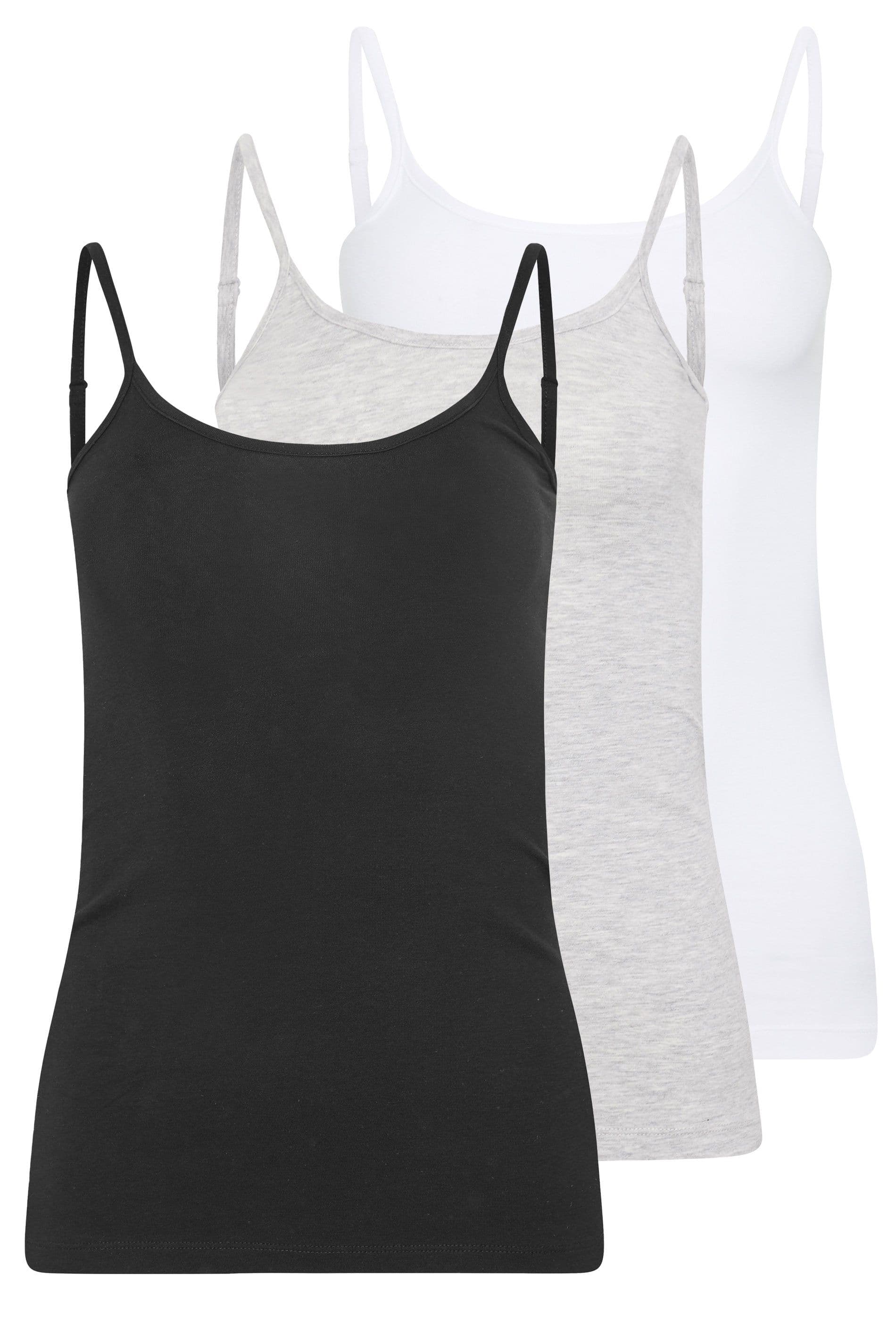 PixieGirl Women's Petite 3 Pack Cami Vest Tops in Black | Size: 8