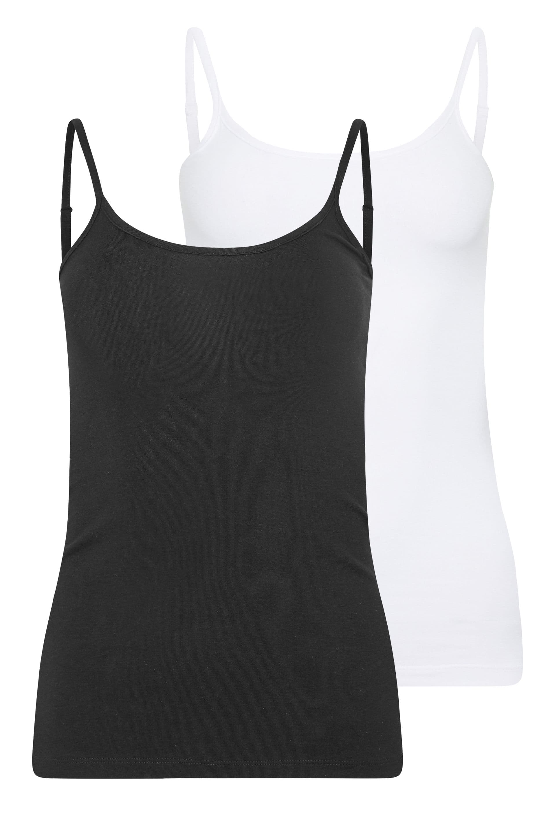 PixieGirl Women's Petite 2 Pack Cami Vest Tops in Black | Size: 10