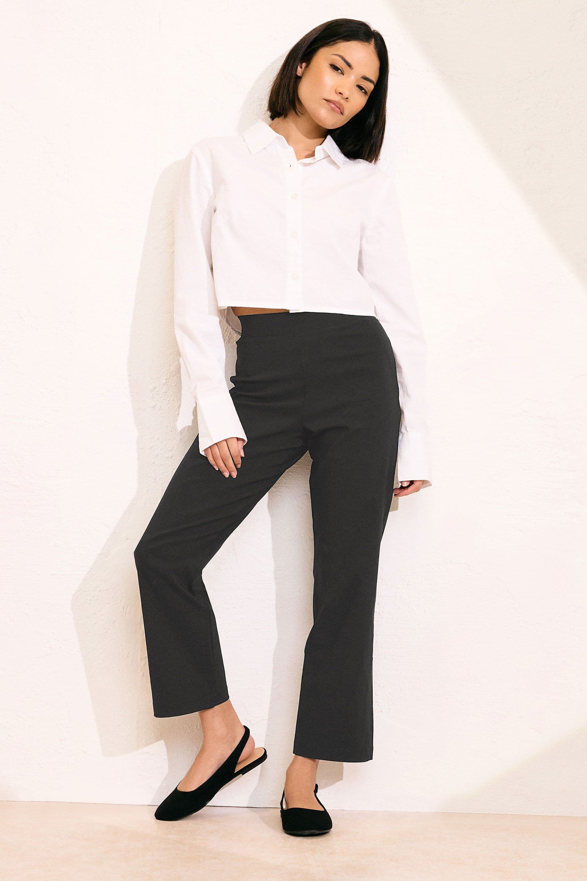 Petite Stretch Straight Leg Trousers