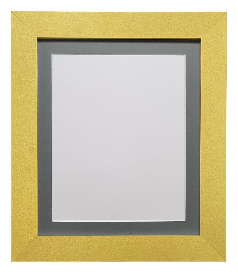Metro Gold Frame Dark Grey Mount Image x 10 Inch