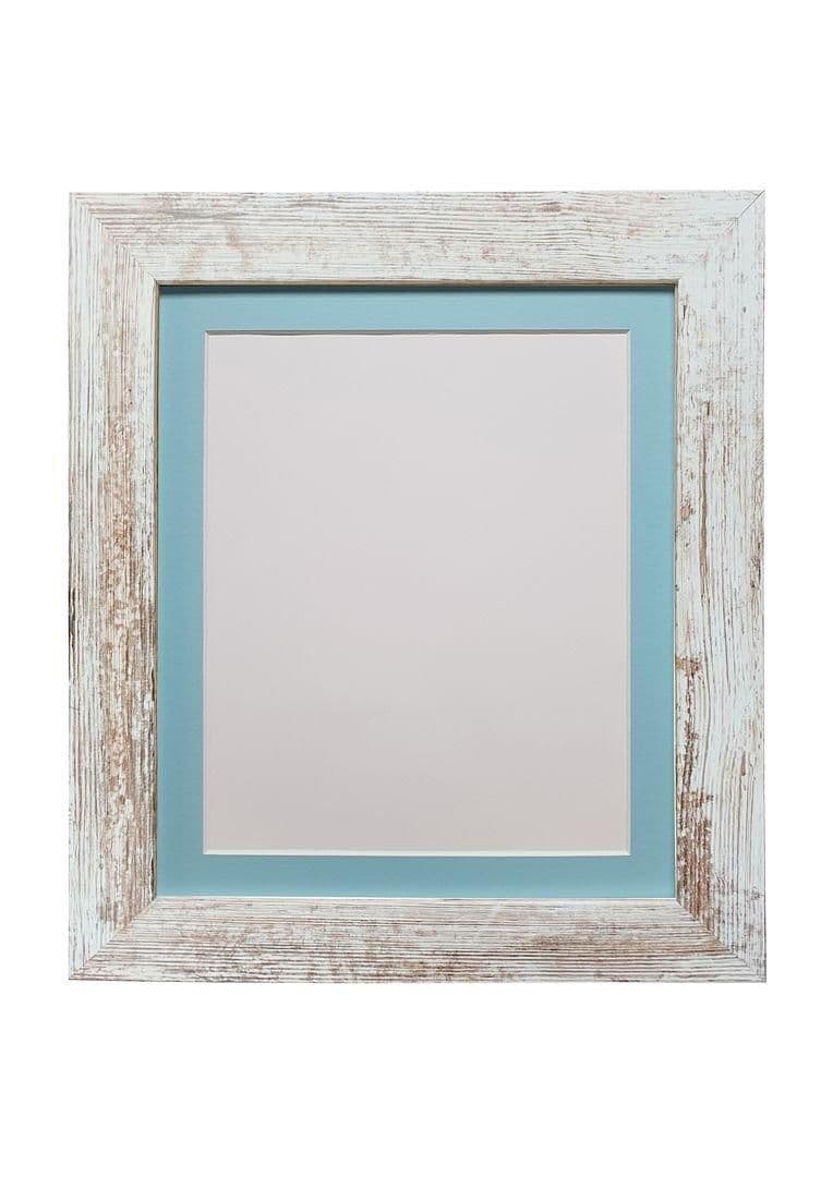 Metro Distressed Frame Blue Mount Image x 8 Inch
