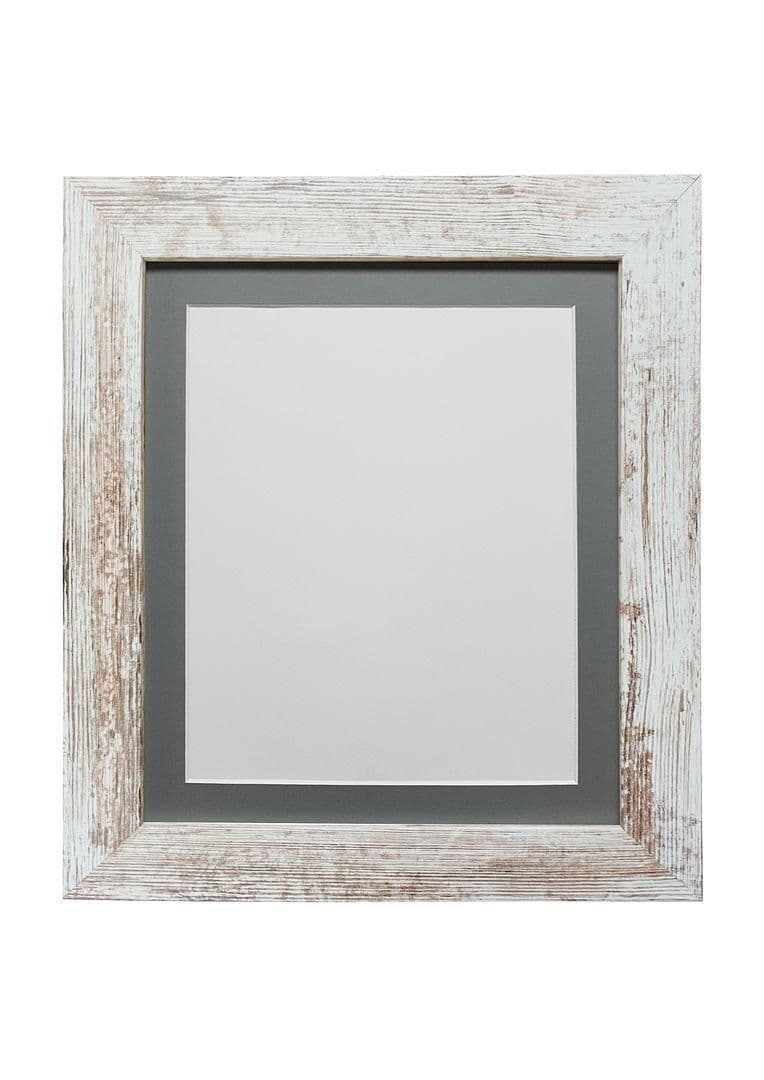 Metro Distressed White Frame Dark Grey Mount Image A2