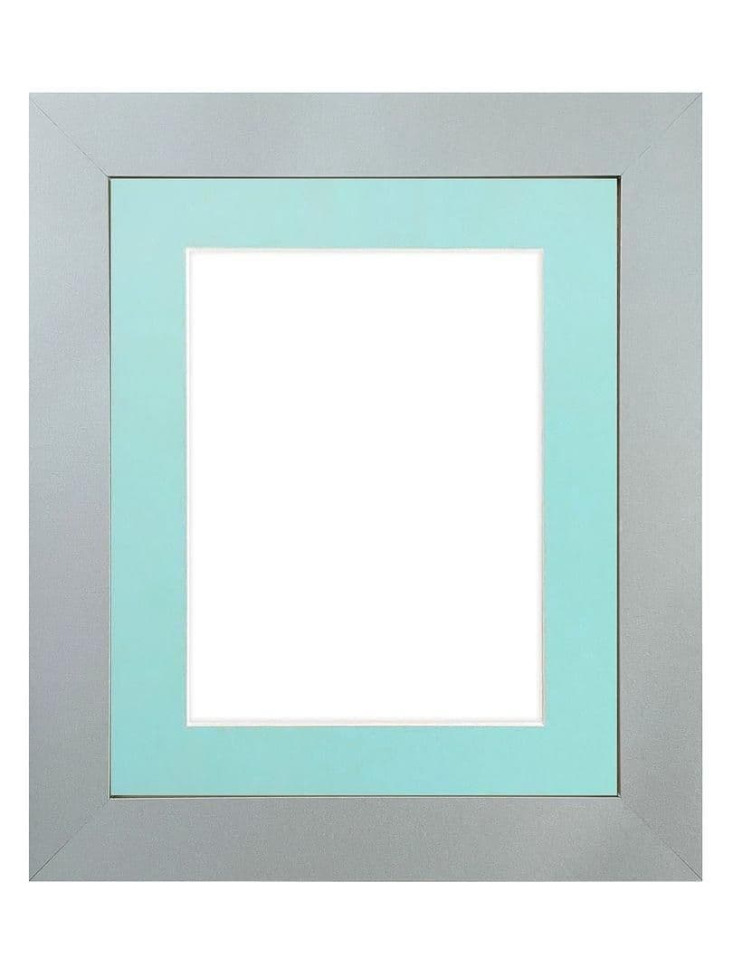 Metro Light Grey Frame Blue Mount 40 x 50CM Image x 40 CM
