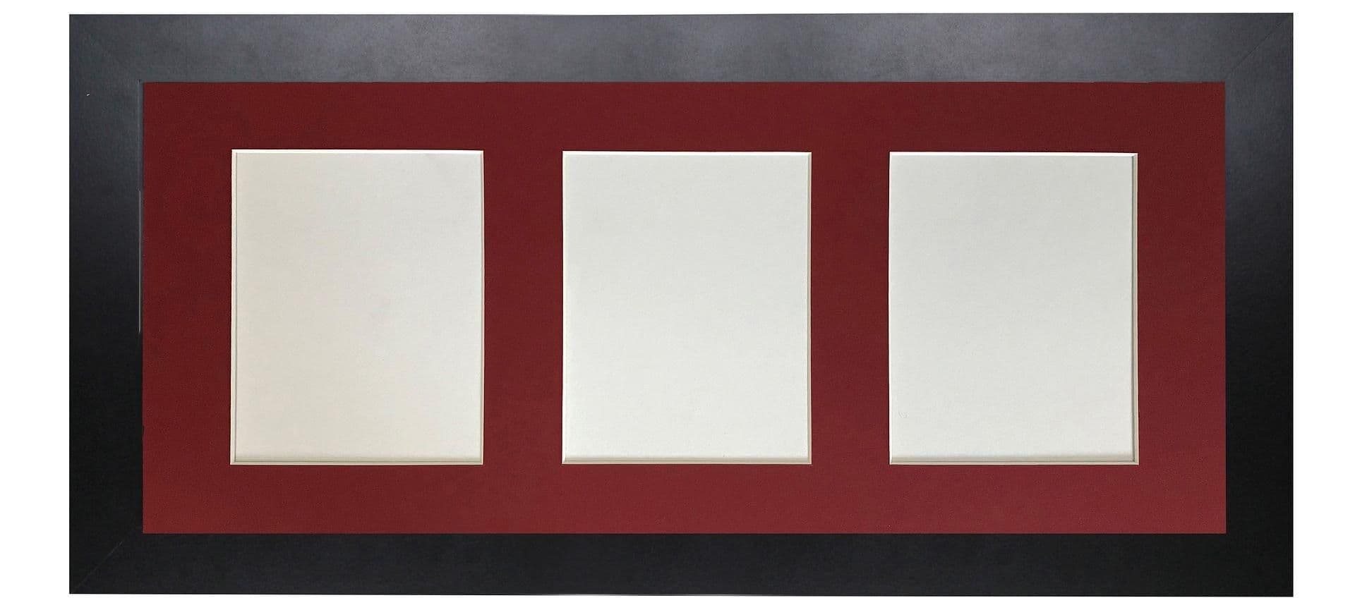 Metro Frame Red Mount 3 Image Sizes 7 x 5 Inch