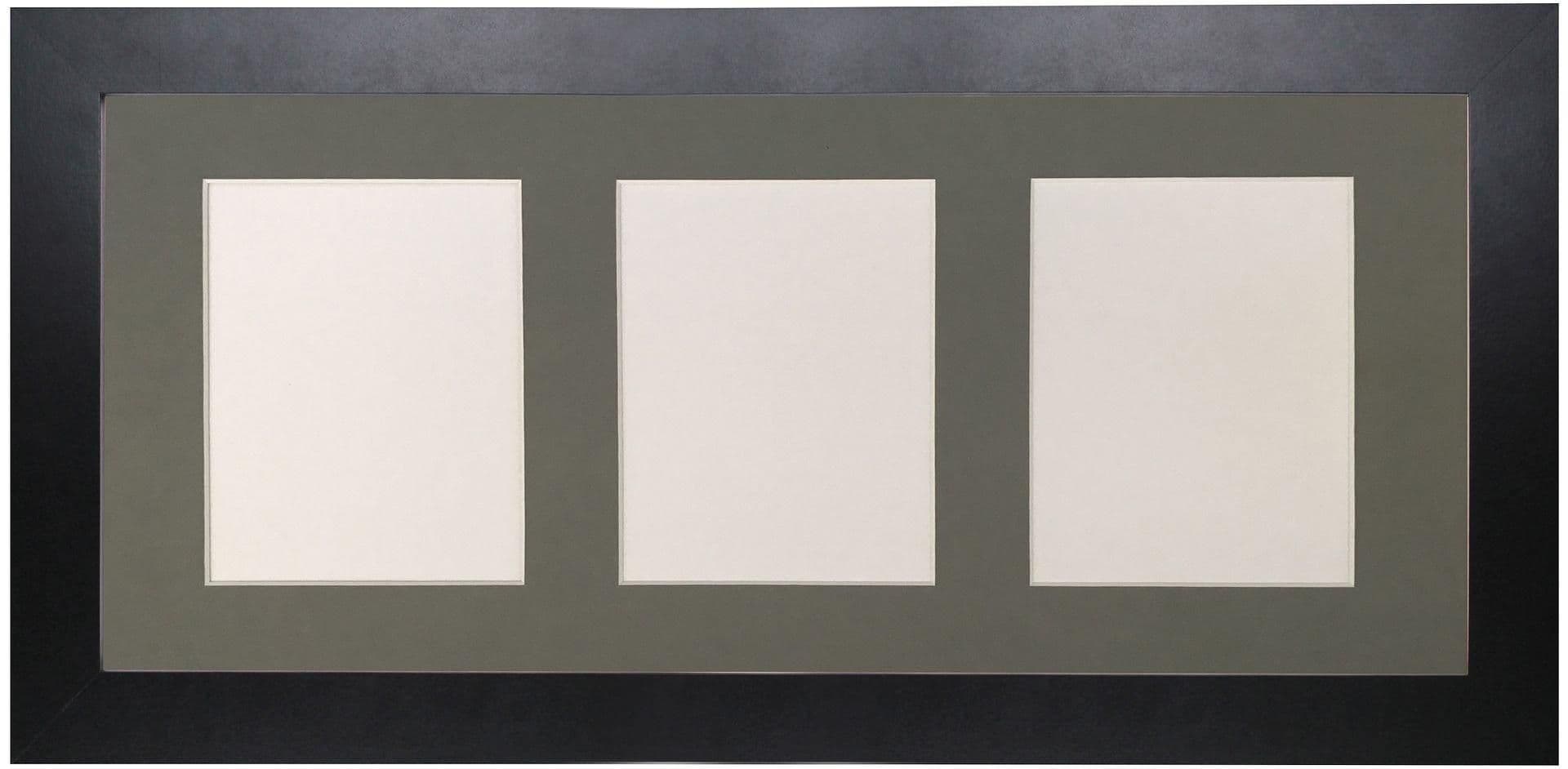 Metro Black Frame Dark Grey Mount 3 Image Sizes 7 x 5 Inch