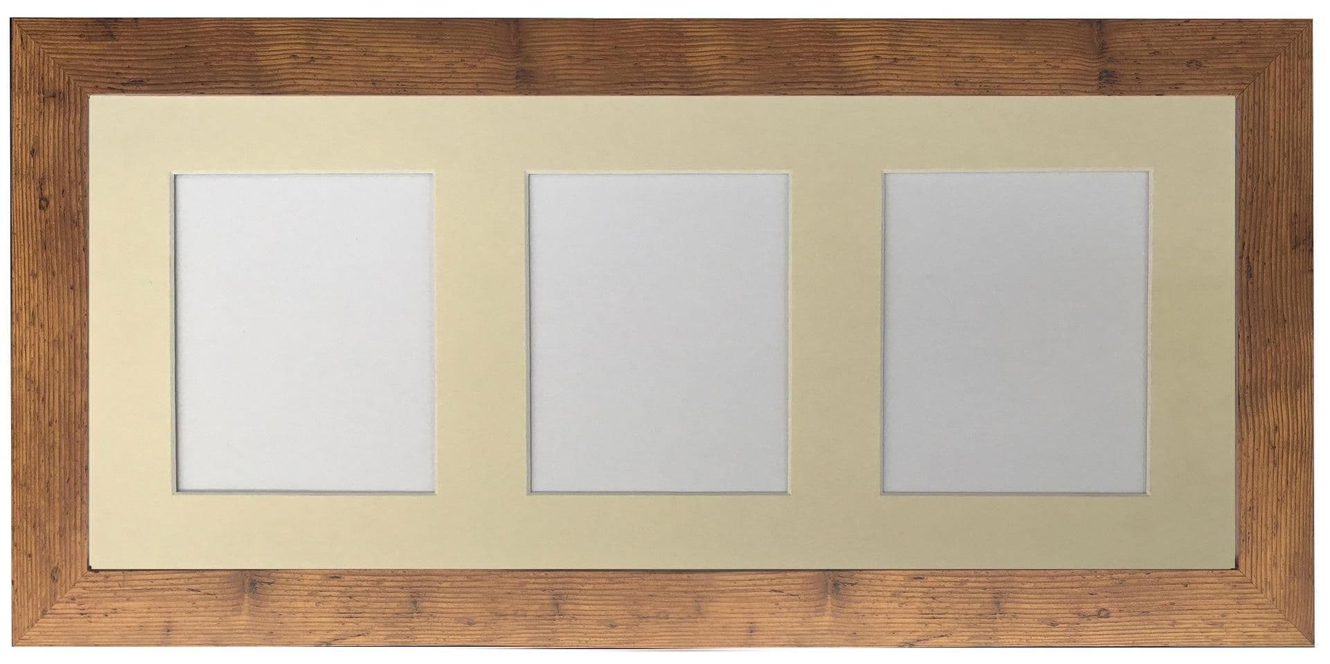Metro Vintage Wood Frame Mount 3 Image Sizes 7 x 5 Inch