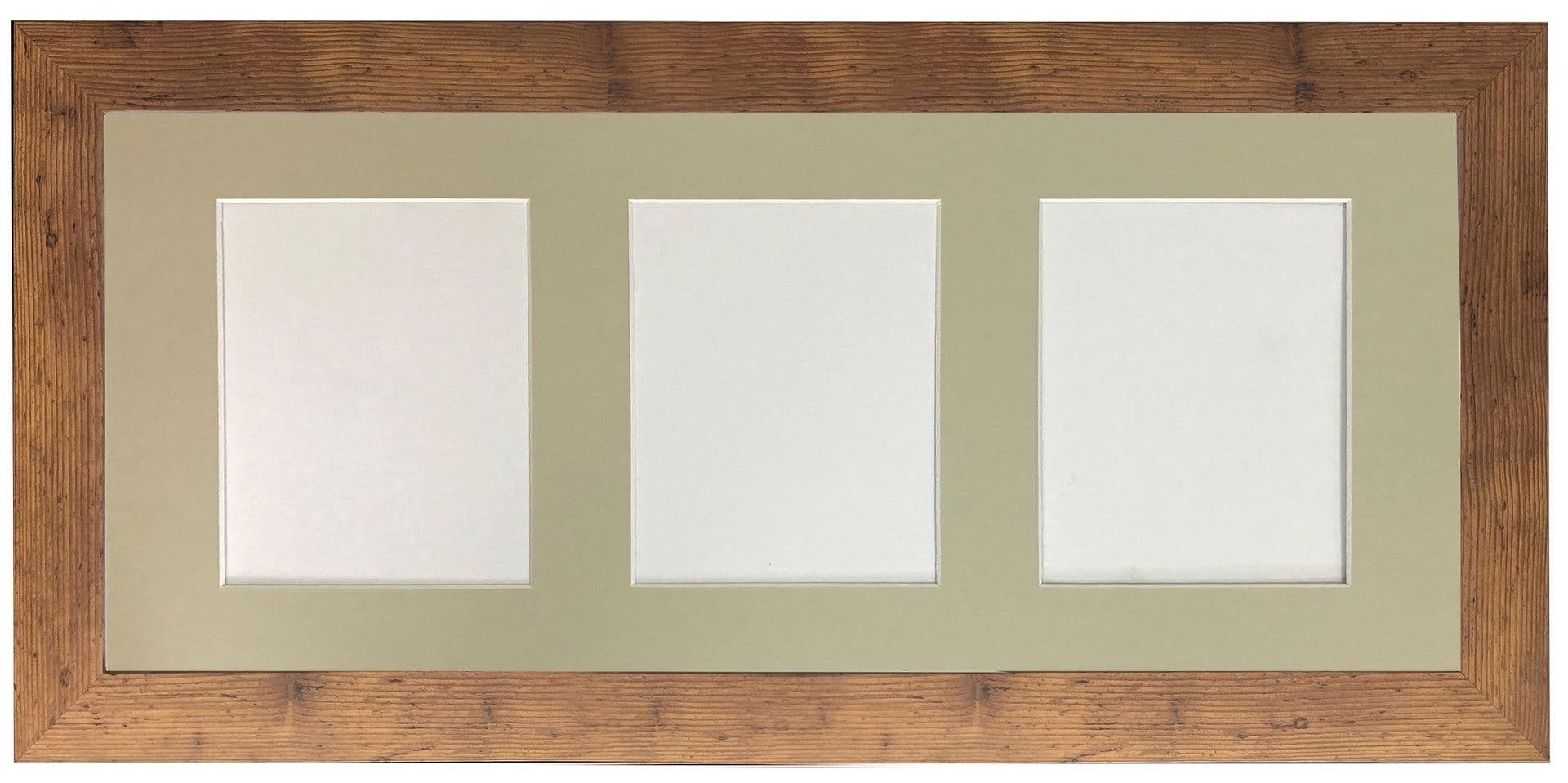 Metro Vintage Wood Frame Light Grey Mount 3 Image Sizes 7 x 5 Inch