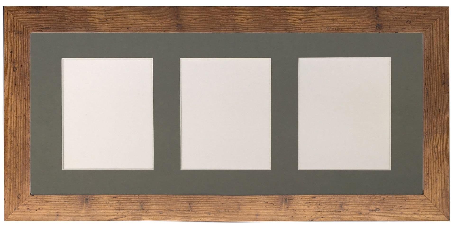 Metro Vintage Wood Frame Dark Grey Mount 3 Image Sizes 7 x 5 Inch