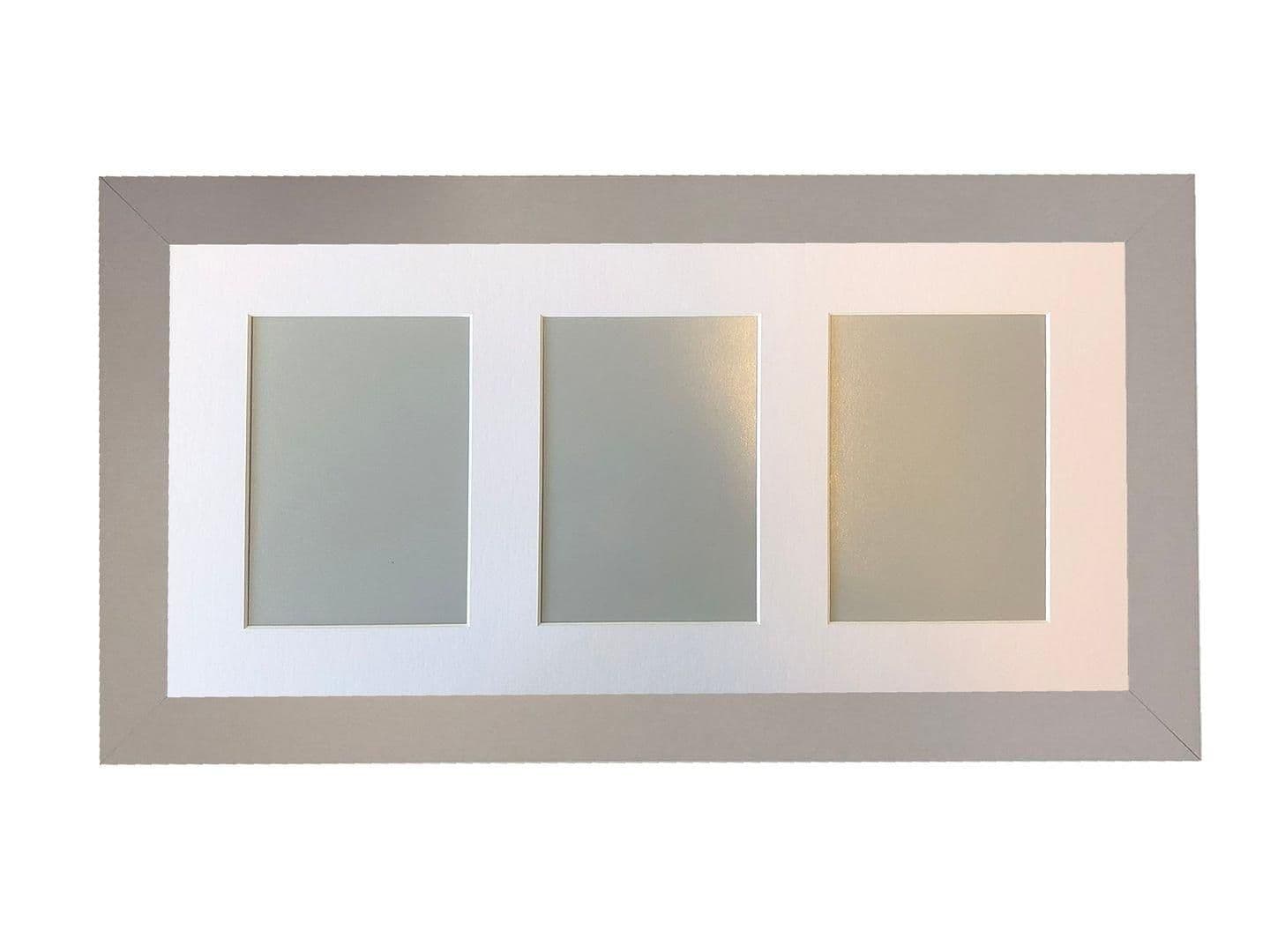 Metro Light Grey Frame White Mount 3 Image Sizes 7 x 5 Inch
