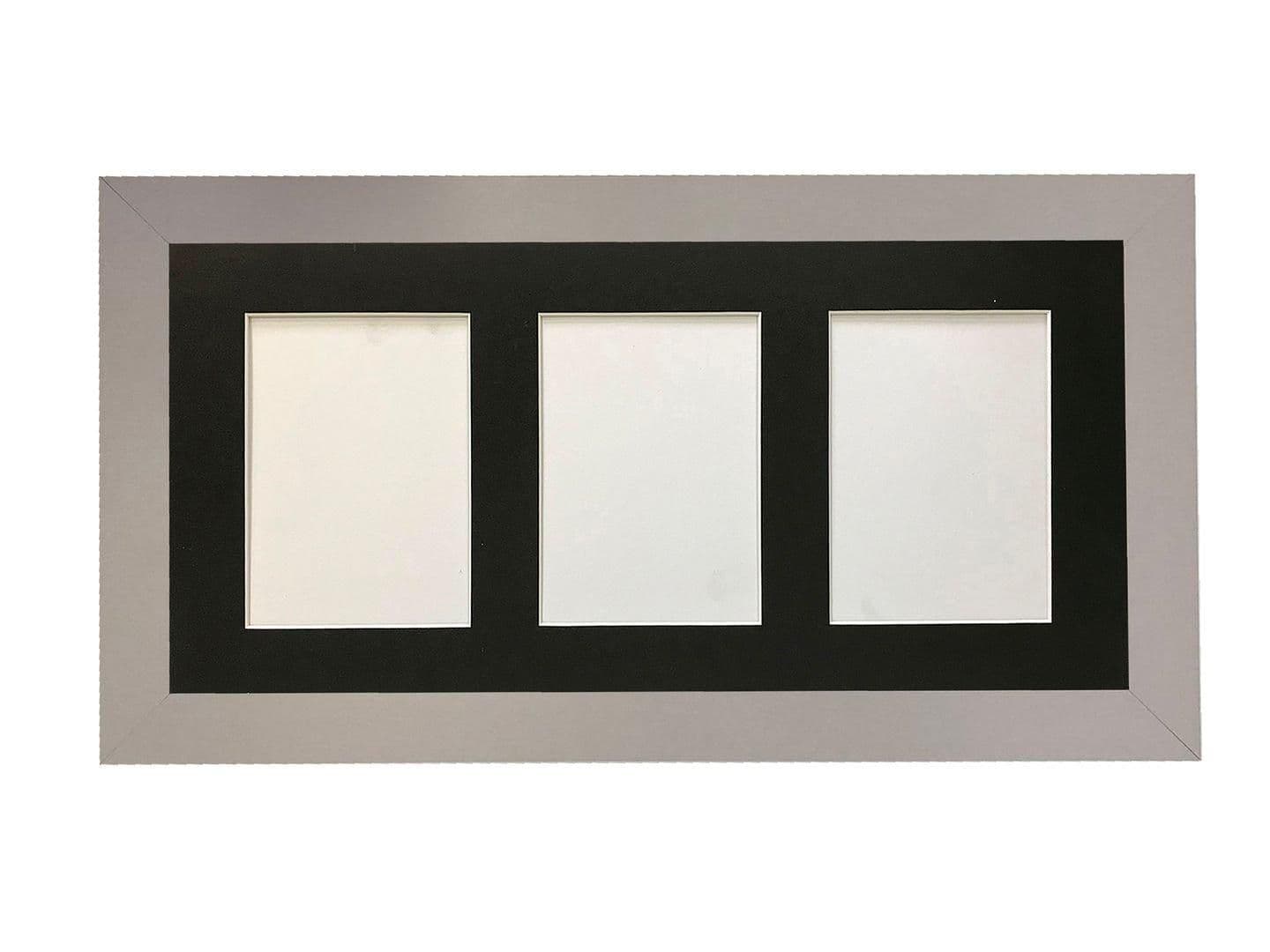 Metro Light Grey Frame Black Mount 3 Image Sizes 7 x 5 Inch