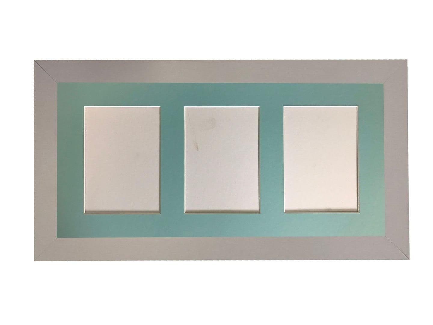 Metro Light Grey Frame Blue Mount 3 Image Sizes 7 x 5 Inch