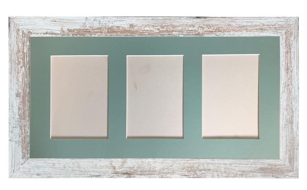 Metro Distressed Frame Blue Mount 3 Image Sizes 7 x 5 Inch