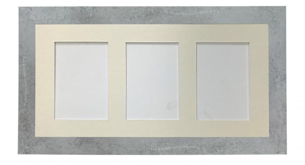Metro Mineral Frame Ivory Mount 3 Image Sizes 7 x 5 Inch