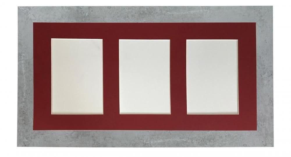 Metro Mineral Grey Frame Mount 3 Image Sizes 7 x 5 Inch