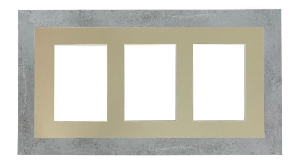 Metro Mineral Grey Frame Light Grey Mount 3 Image Sizes 7 x 5 Inch