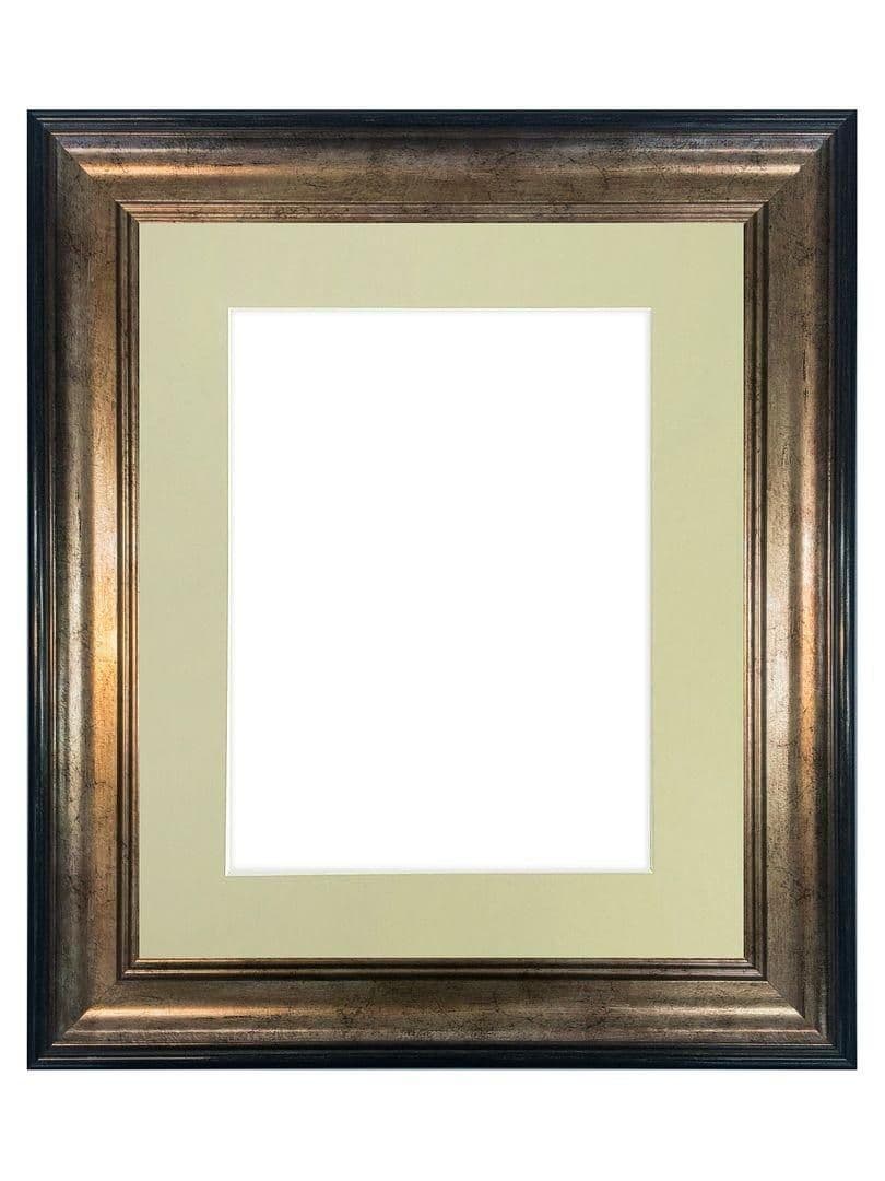 Scandi Black & Gold Frame Light Grey Mount Image A3
