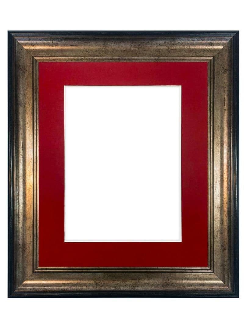 Scandi & Gold Frame Red Mount Image x 4 Inch