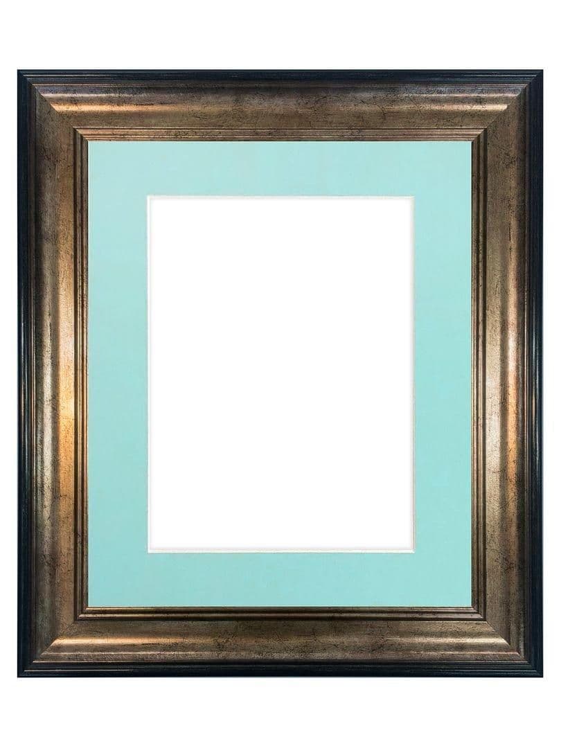 Scandi & Gold Frame Blue Mount Image x 8 Inch