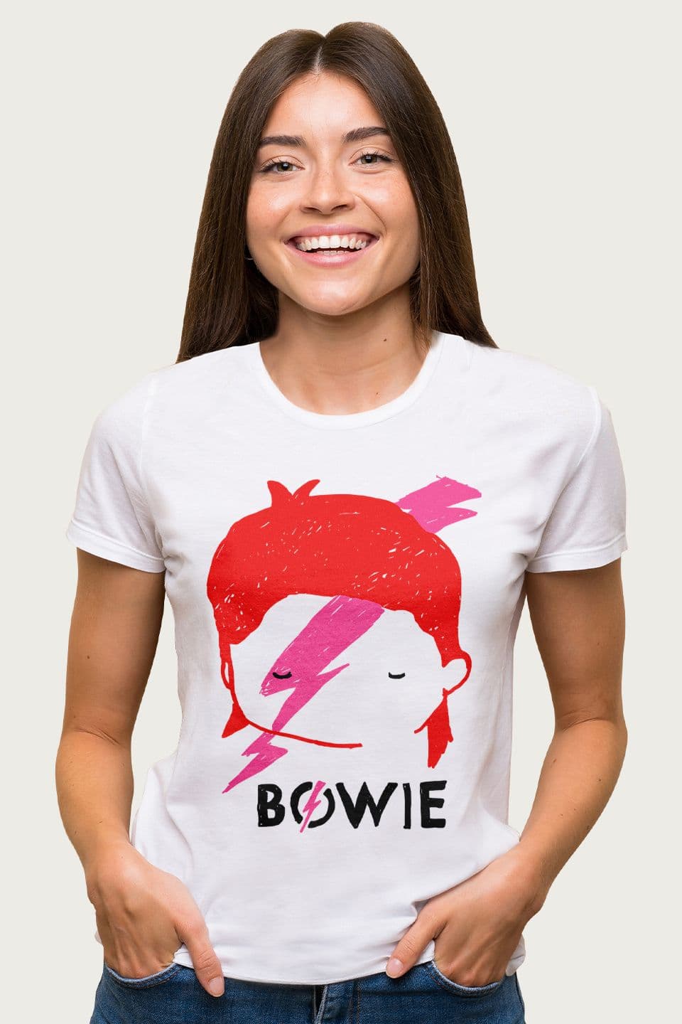 Aladdin Sane Lightning Bolt Sketch T-Shirt