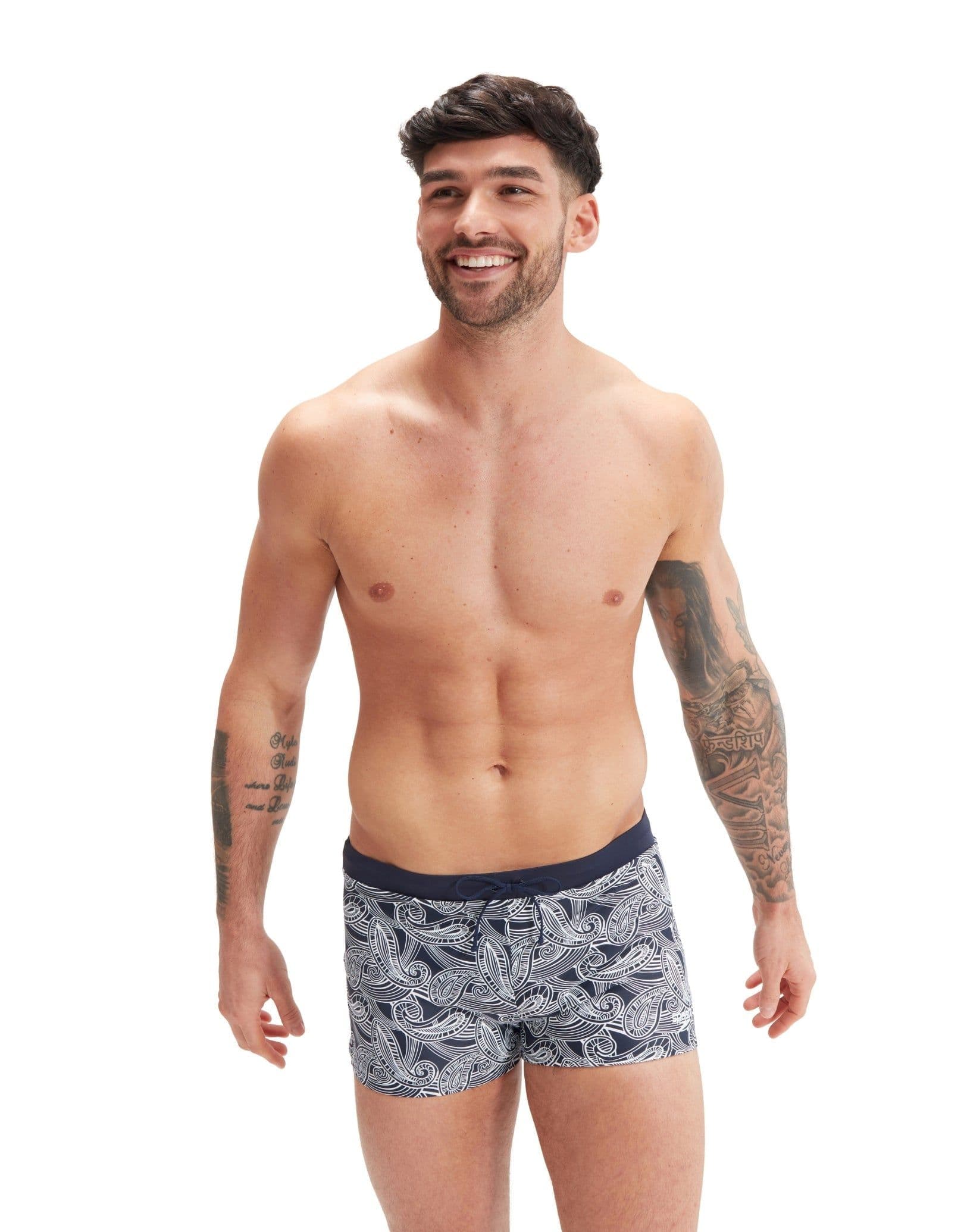 Valmilton Allover Aquashort Navy White