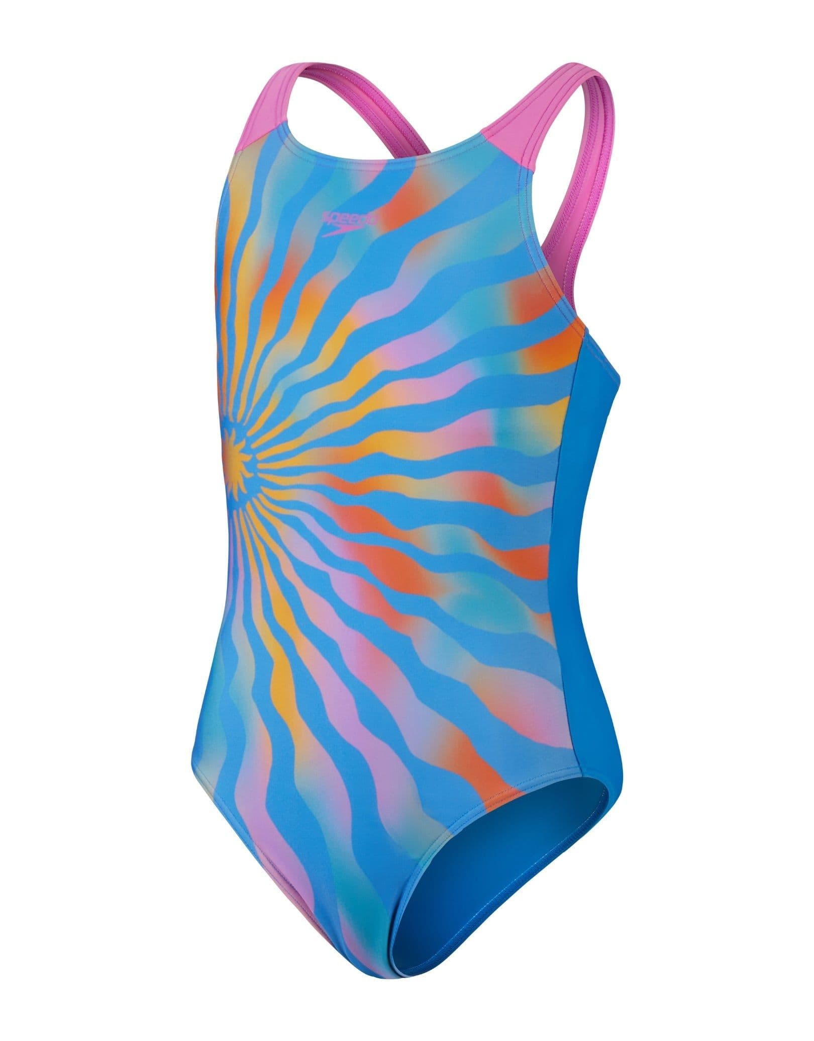 Digital Placement Pulseback Swimsuit Blue Yellow