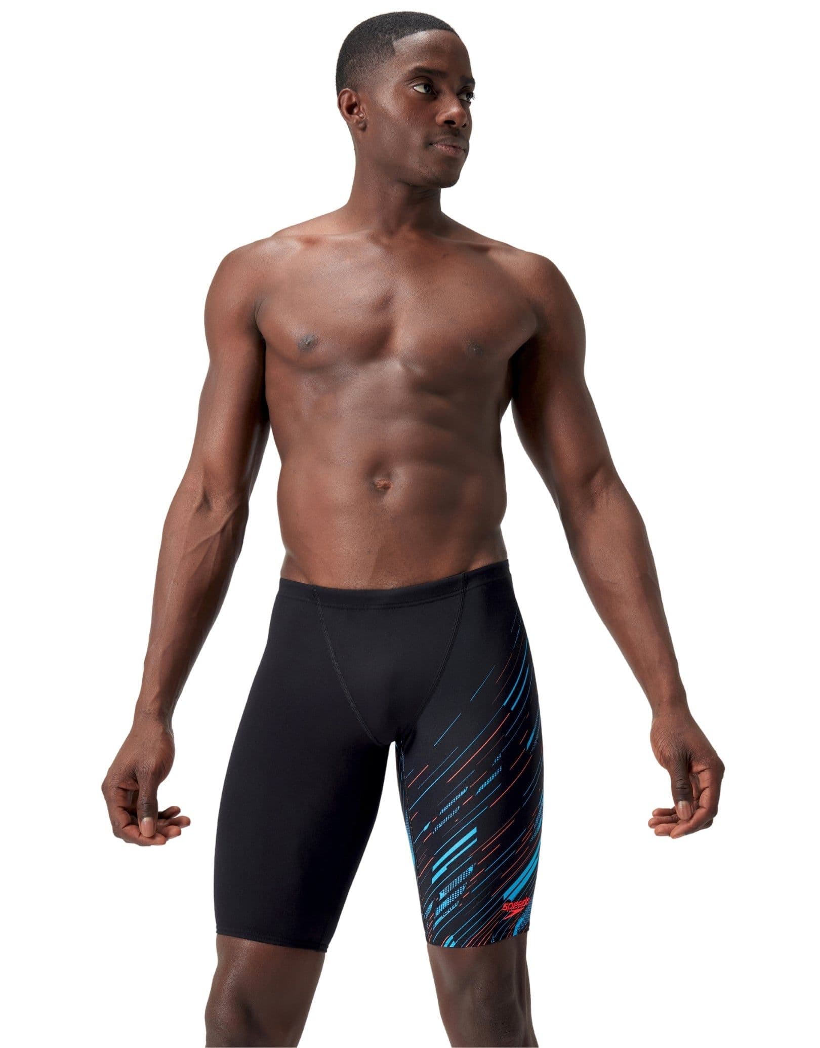 Hyperboom V Cut Swim Jammer Black Blue