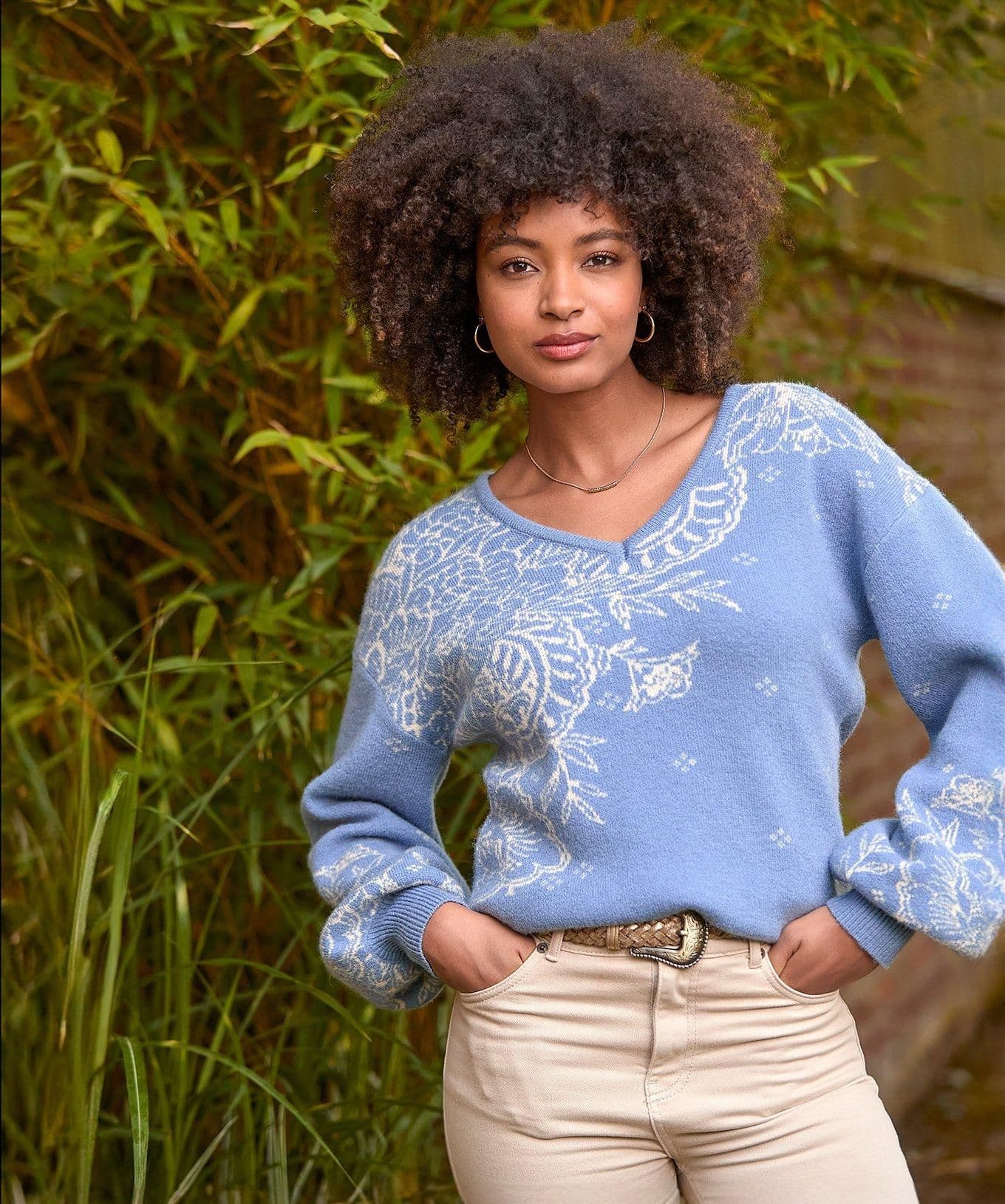 Paisley V Neck Jumper