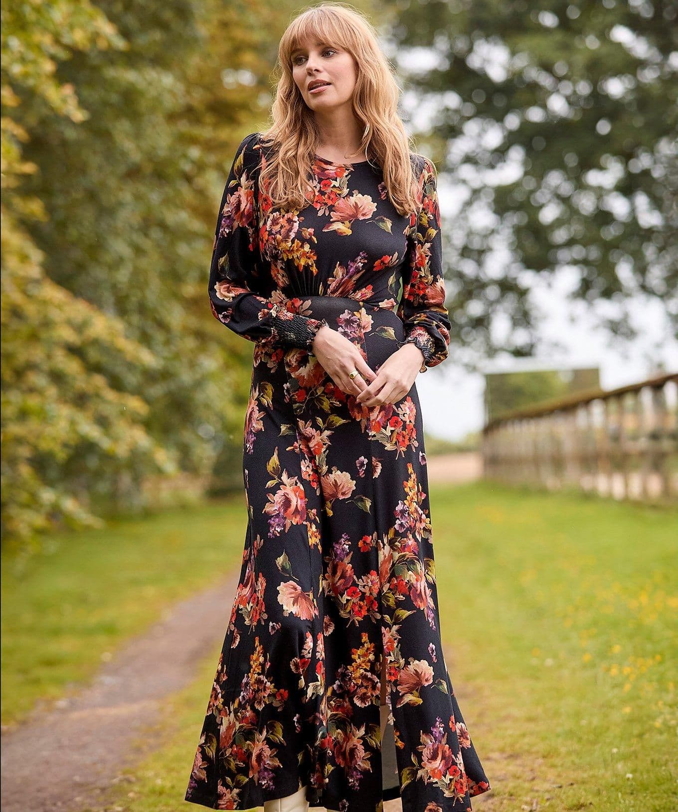 Floral Split Hem Maxi Dress
