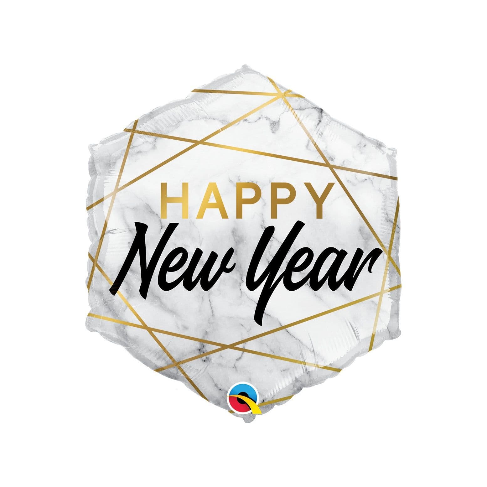 Marble Hexagon Year Foil Balloon