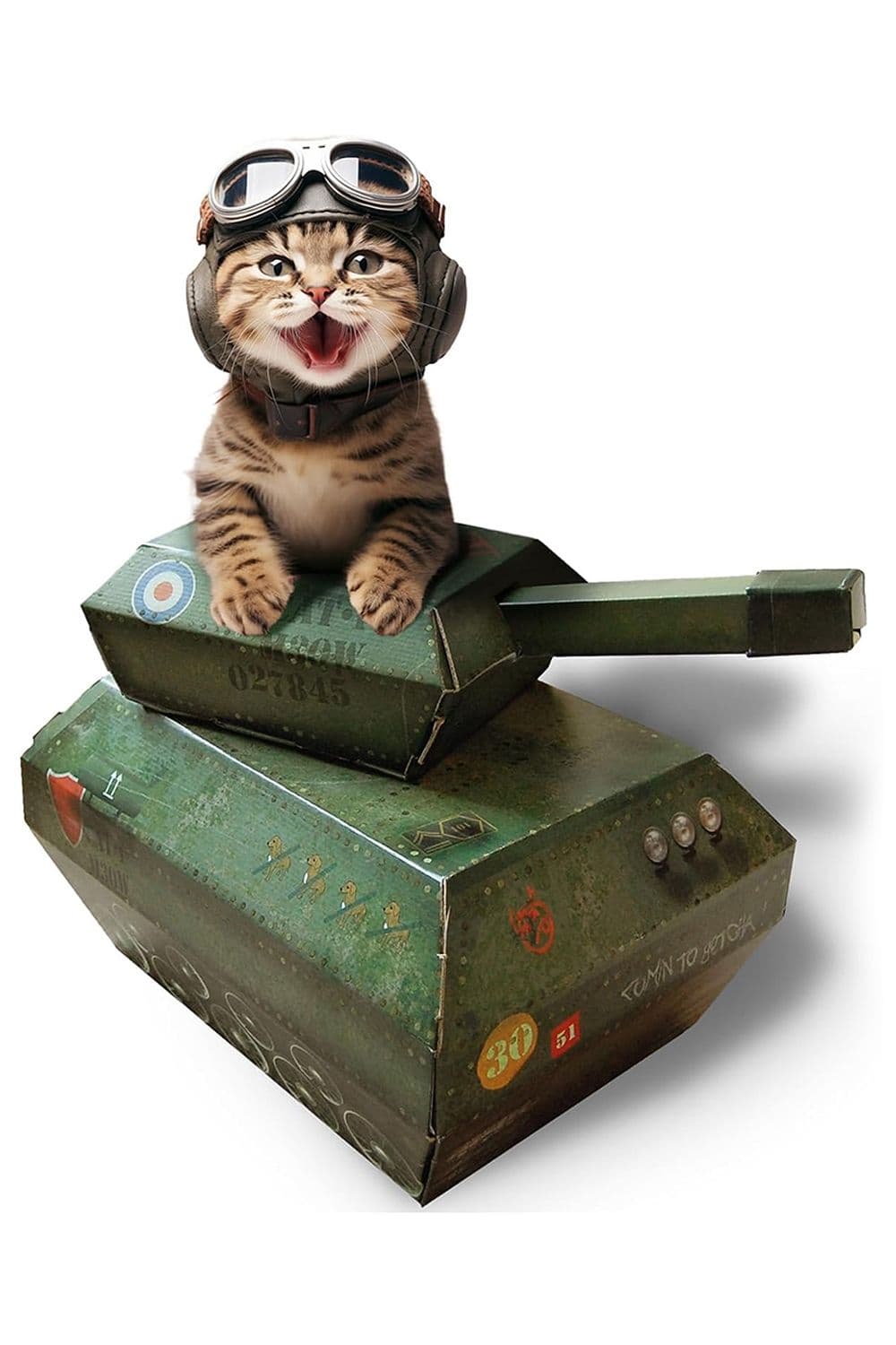 Tank Cat House Cardboard Kitten Toys & Cat Bed