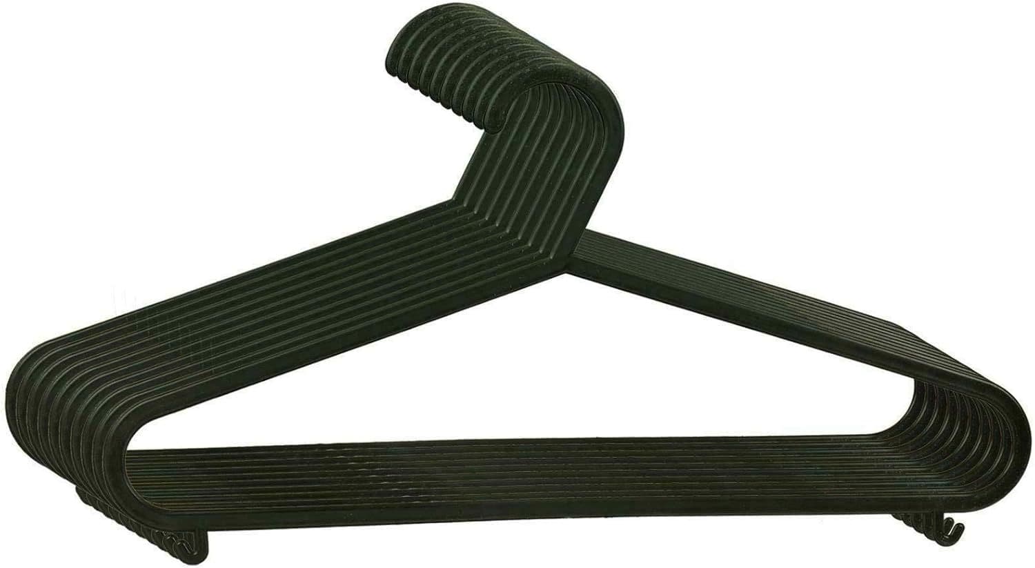 Pack 10 Coat Hangers Strong Plastic Clothes Garment Dress Trouser Hanger Bar
