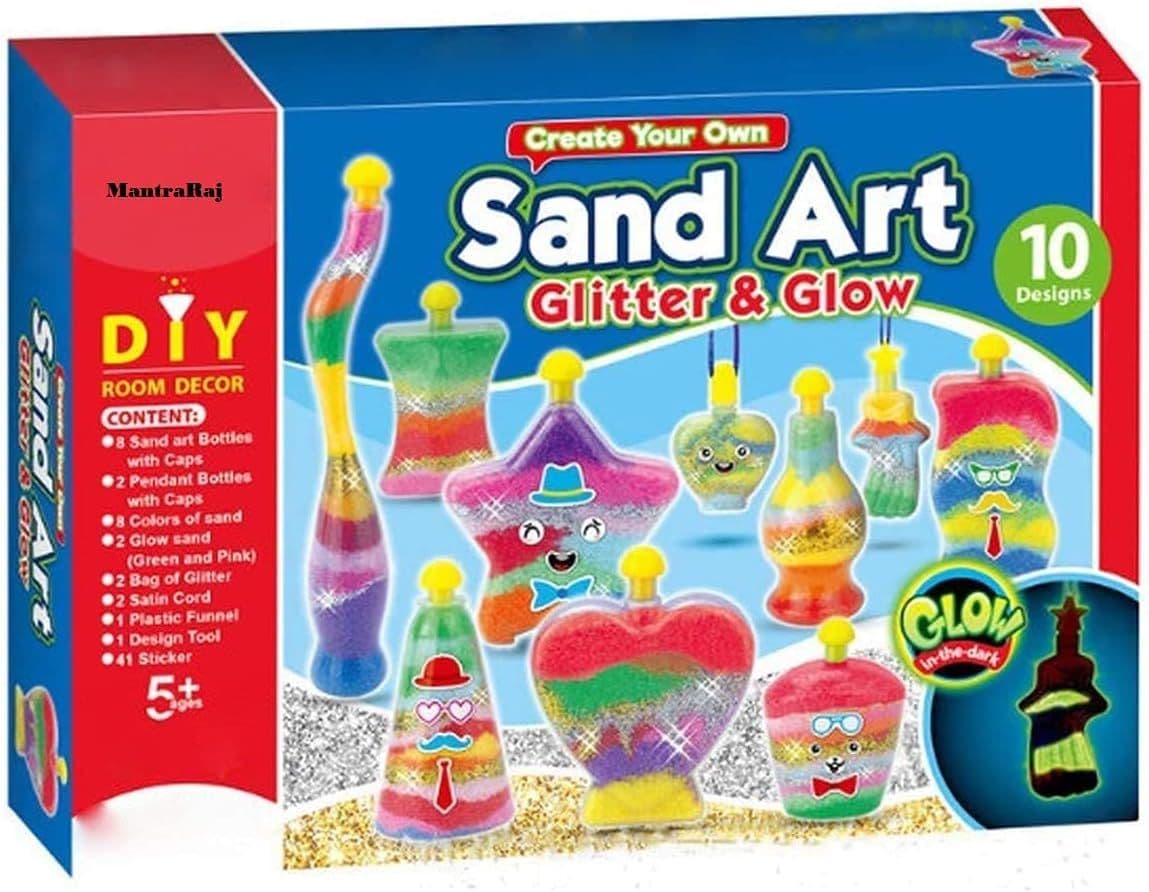 Premium DIY 10 PC Art Glitter Glow Art Kit Toddlers Art Activity