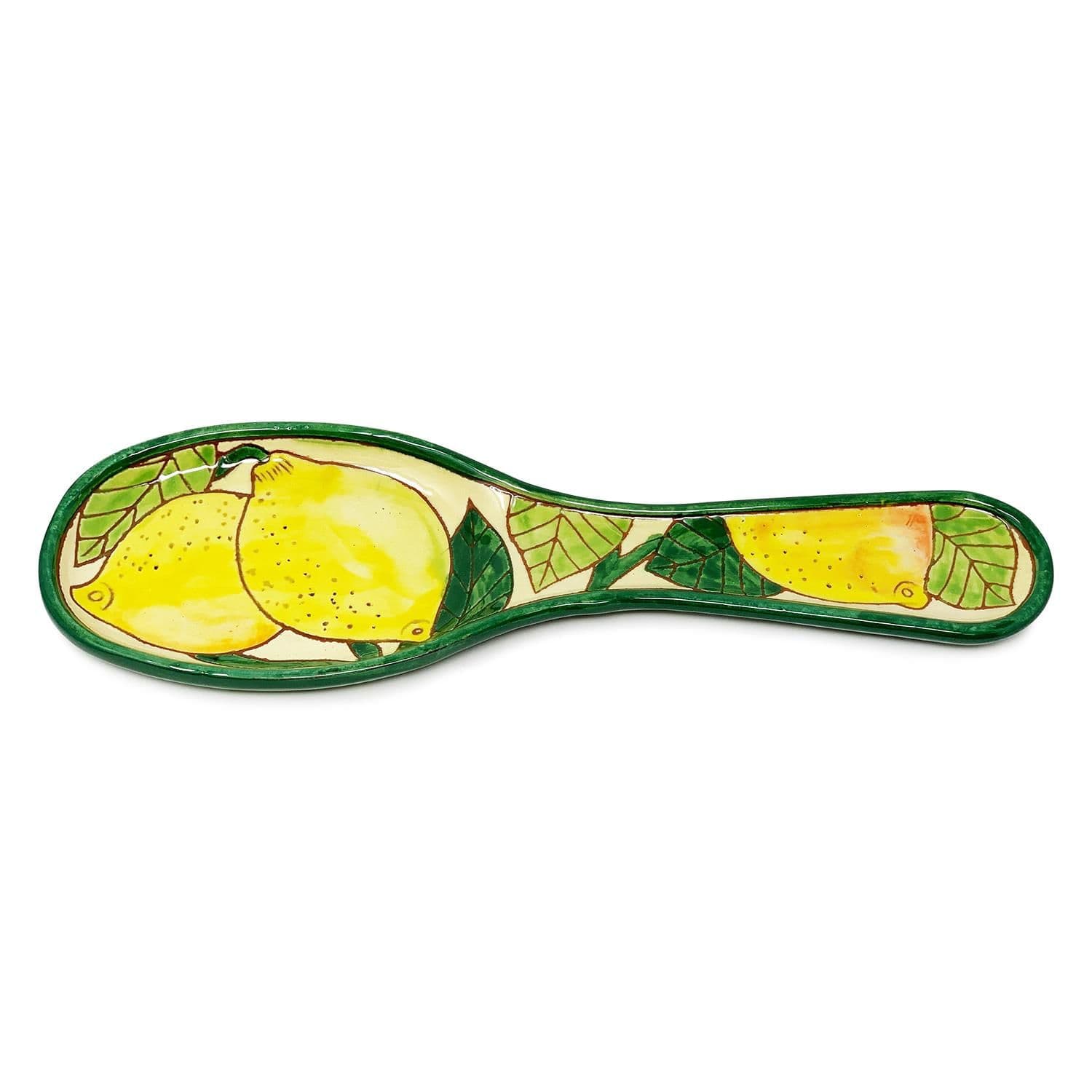 Signature Lemons Hand Painted Ceramic Kitchen Dining Utensil Spoon Rest (L) 28cm