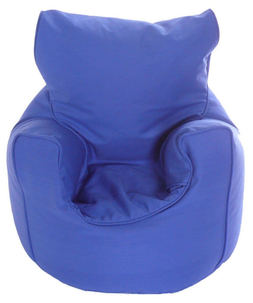 Cotton Twill Royal Blue Bean Bag Arm Chair Toddler Size