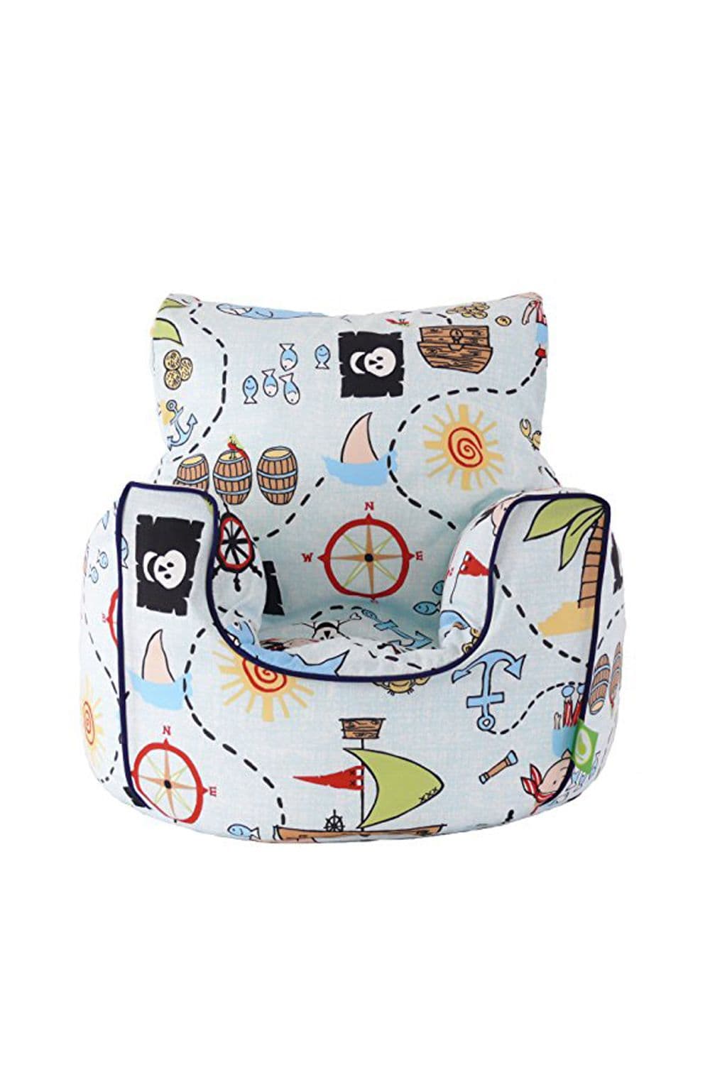 Cotton Blue Pirate Island Bean Bag Arm Chair Toddler Size