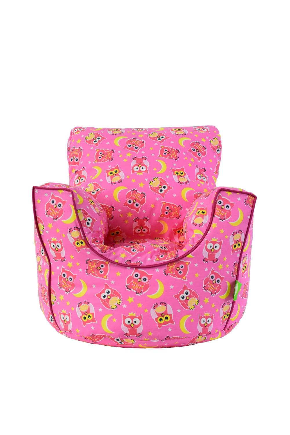 Cotton Pink Owl Bean Bag Arm Chair Toddler Size