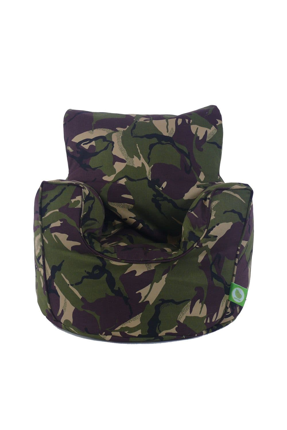 Cotton Green Army Camo Bean Bag Arm Chair Toddler Size