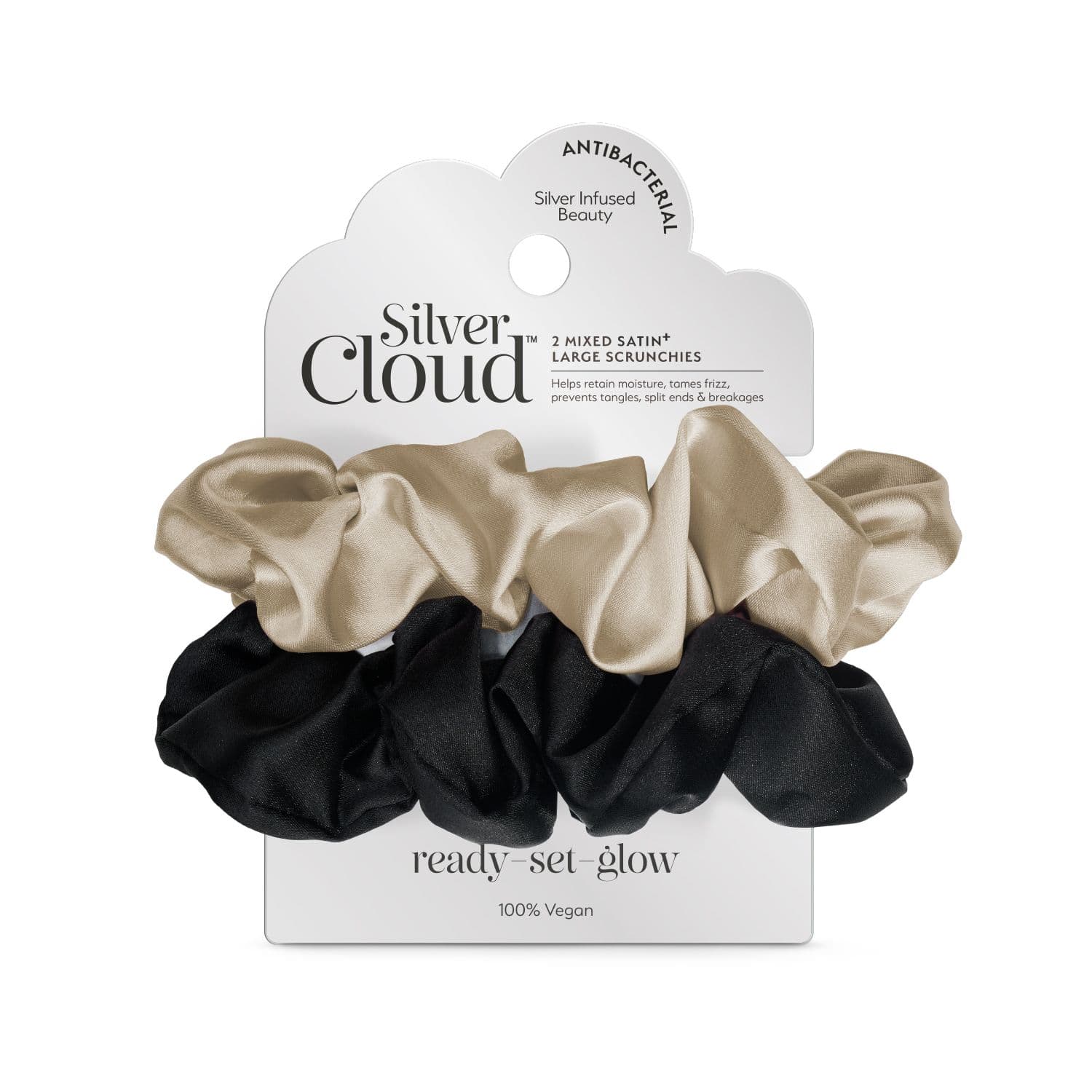 2 Large Satin Scrunchies