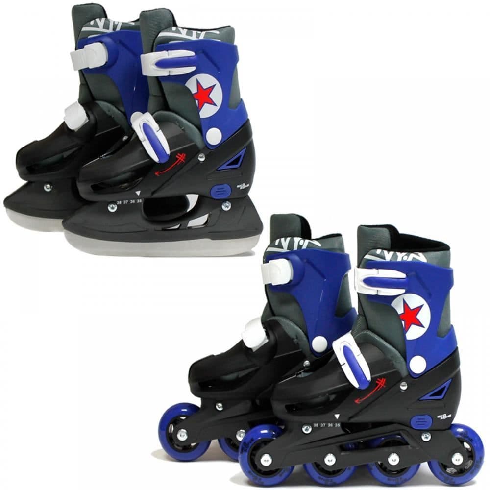 2in1 Adjustable Inline Skates Ice Skating Set Small 9 12