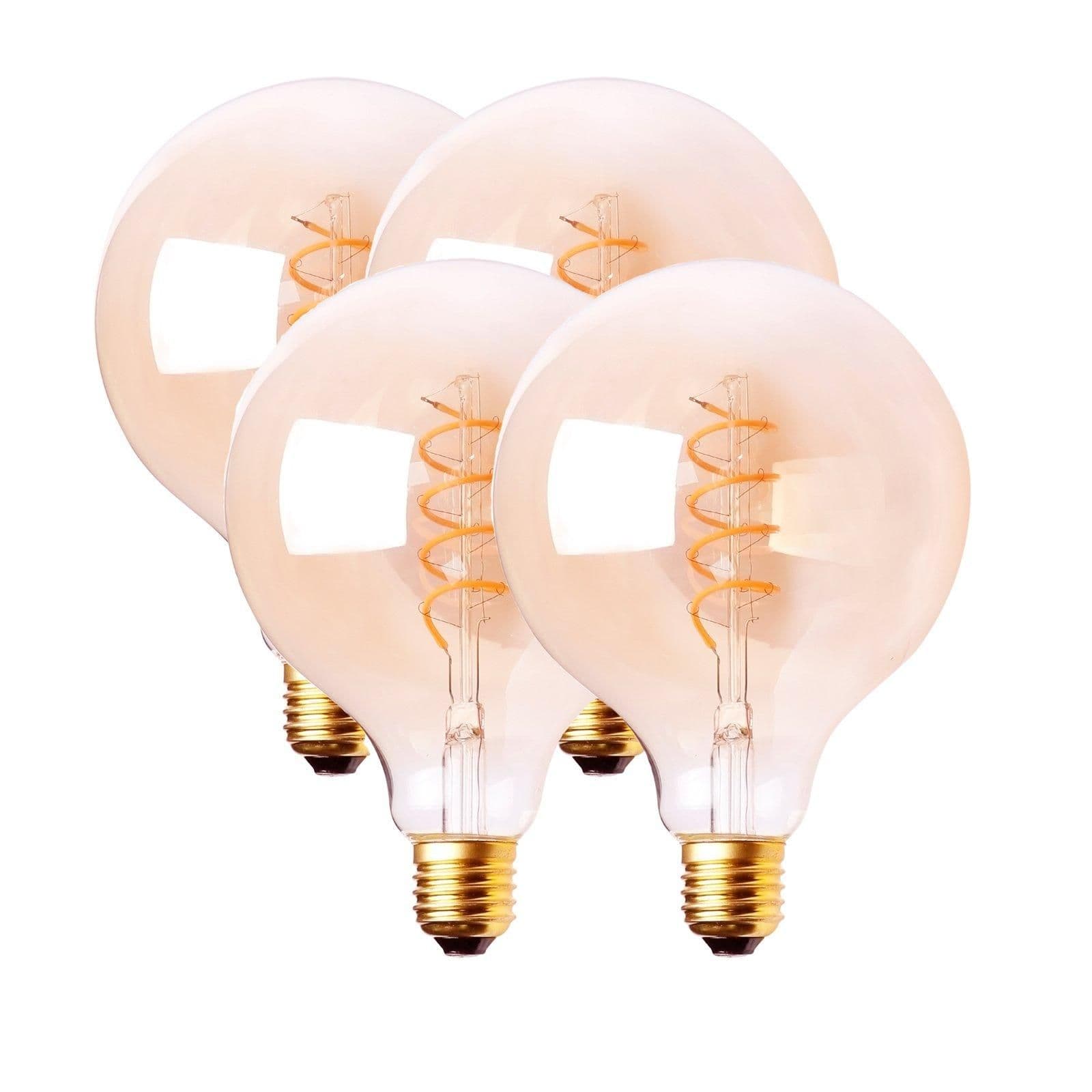 4 Watts G95 E27 LED Bulb Vintage Globe Warm Dimmable Pack 4