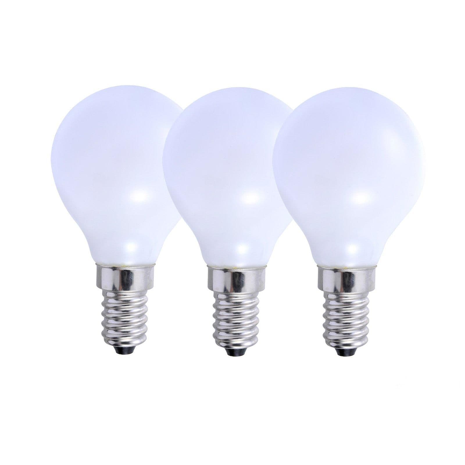 5 Watts E14 LED Bulb Opal Golf Ball Cool Dimmable Pack 3