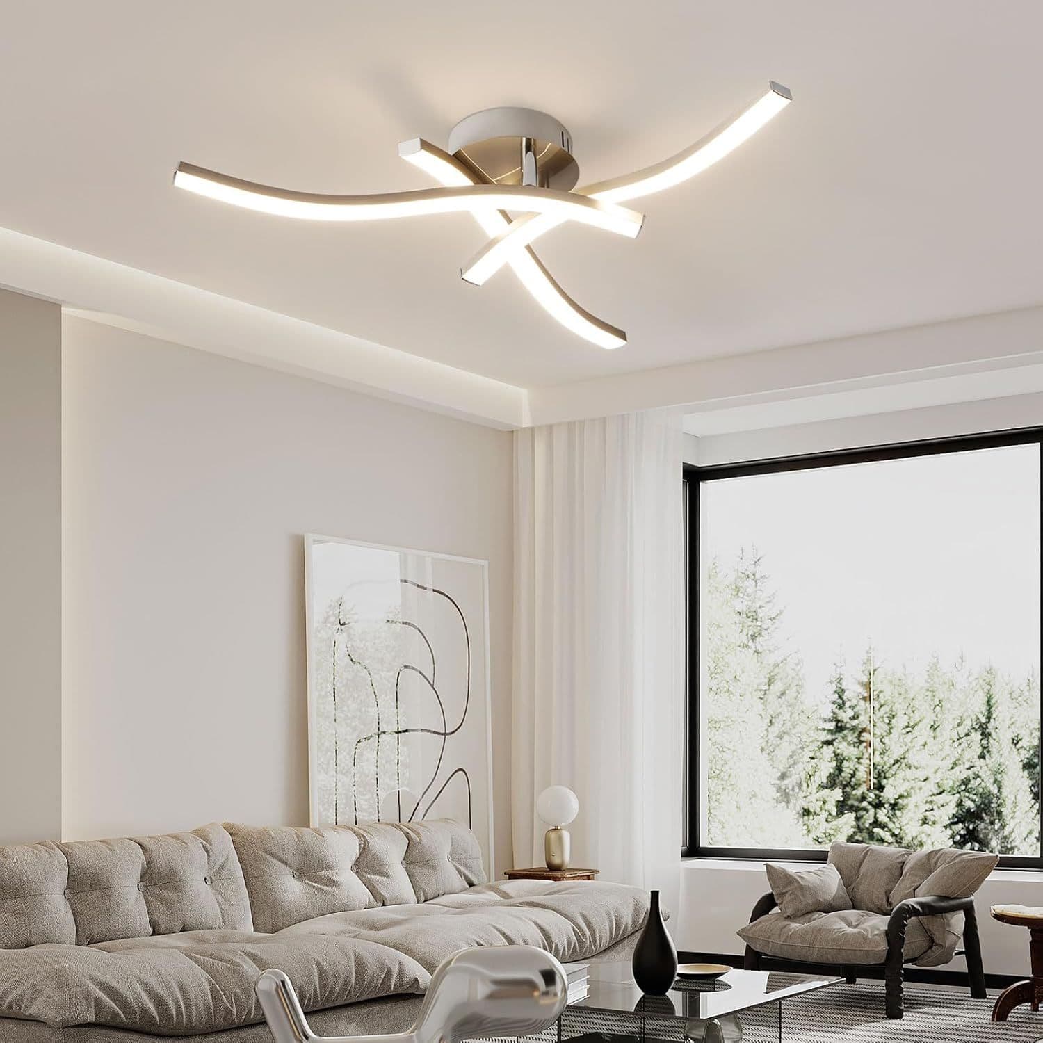 3 Light LED Semi Flush Ceiling Light 4000K