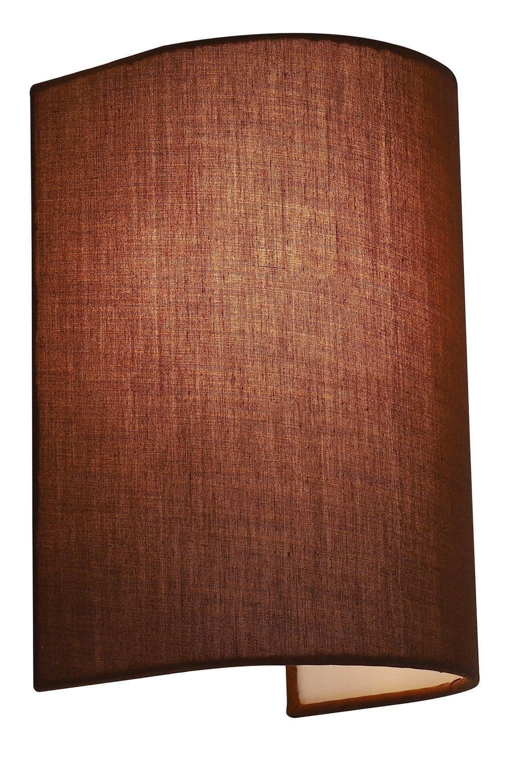 Wall Wash Light Switch Mocha Cylinder Fabric Shade