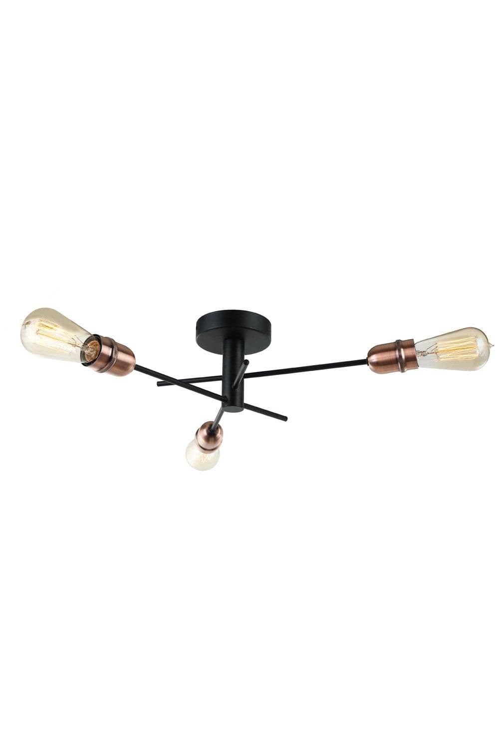 3 Light Ceiling Spotlight E27 ES Bulb Cap Dimmable