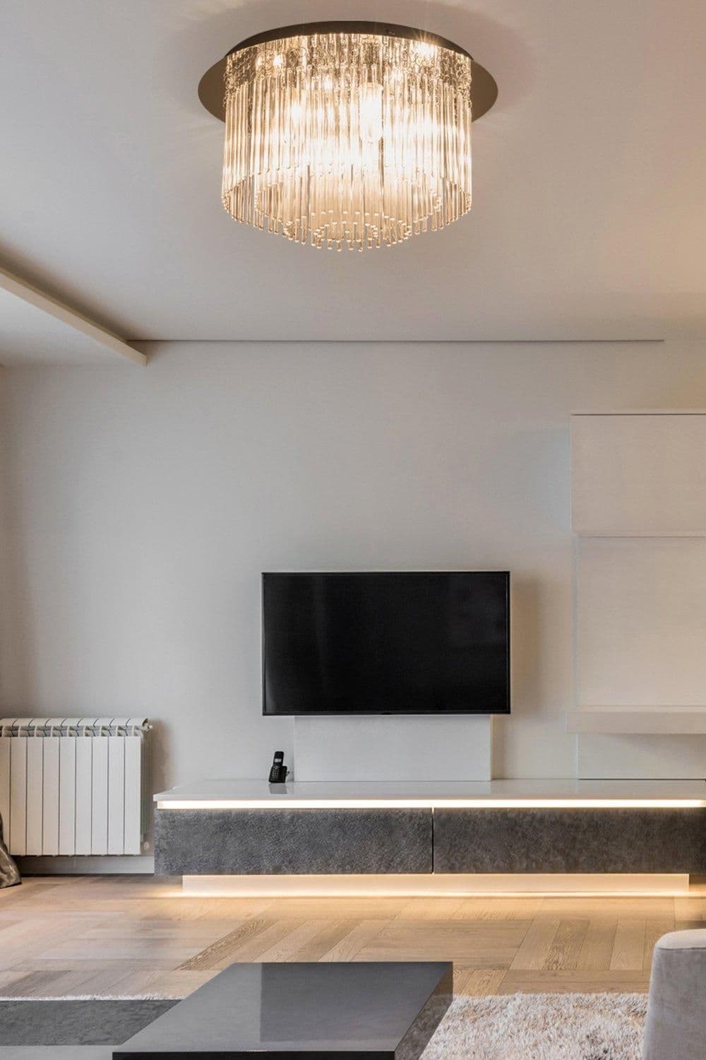 Crystal Bathroom Ceiling Light 6xG9 Cap Type Flush Mount Crystal Rods