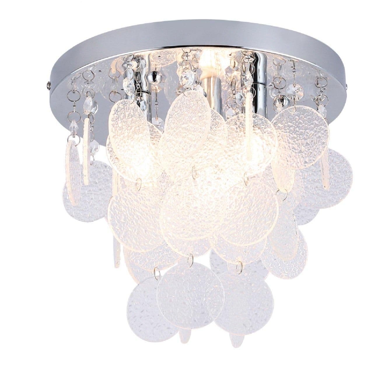 Crystal Bathroom Ceiling Light 3xG9 Cap Type Modern Circular Crystals