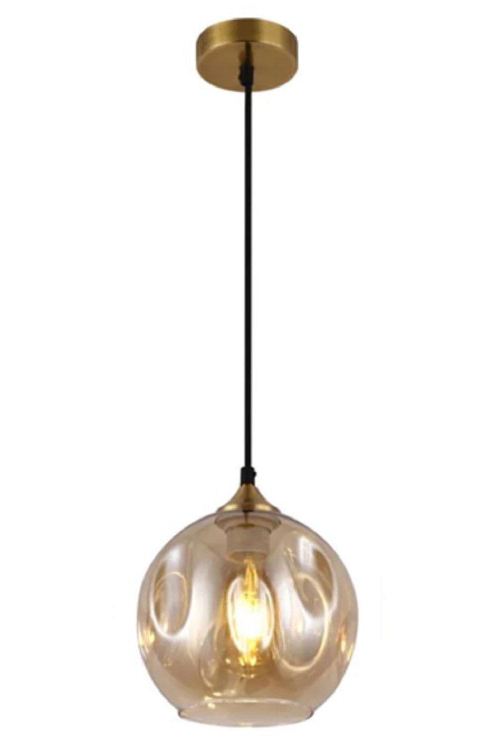 Pendant Ceiling Light Dome Shade Champagne Finish